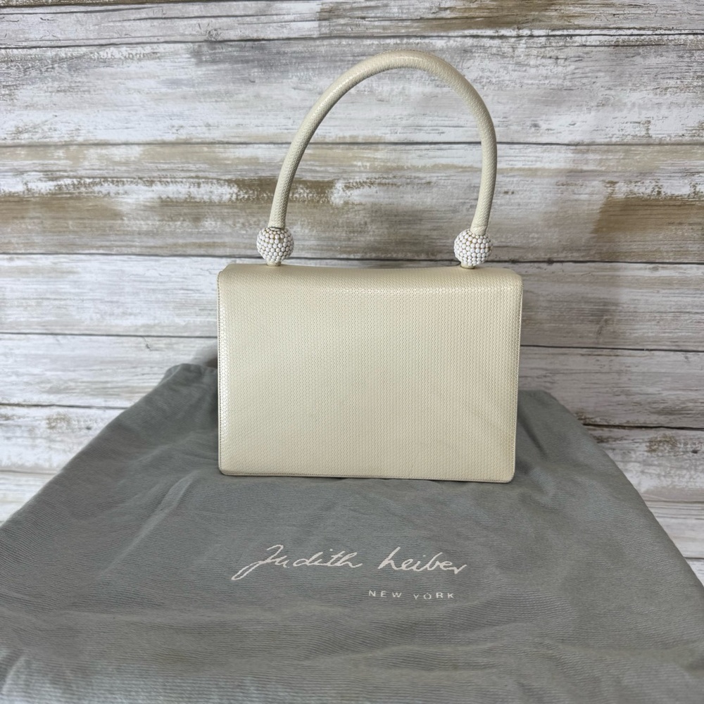 Vintage Judith Leiber White Leather Mini Handbag